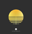 gold sun logo template golden gradient logotype vector image vector image