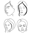 set of woman faces vector image vector image