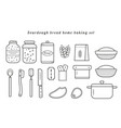 Set outline icons homemade sourdough Royalty Free Vector