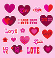 valentines day mod sticker graphics with hearts vector image