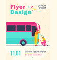 repairmen servicing and repairing bus vector image vector image