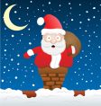 santa stuck on chimney vector image vector image