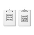 3d realistic white clipboard with folded vector image vector image
