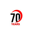 70th anniversary abstract logo seventy vector image vector image