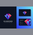 abstract diamond logo icon and business card vector image