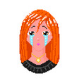 crying anime girl pixel art 8 bit object fashion vector image vector image