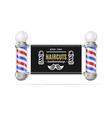 realistic detailed 3d barbershop card poster vector image vector image