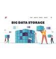 big data storage landing page template tiny web vector image vector image
