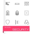 black security icons set vector image vector image