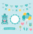 baby boy arrival set vector image vector image