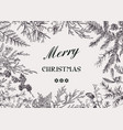 frame with conifers black vector image vector image