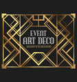 luxury vintage frame art deco style vector image