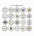 black and golden hand drawn circle ampersand set vector image