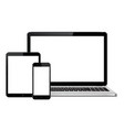 laptop tablet mobile phone with blank screen vector image
