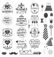 set happy valentines day sign stamp card vector image