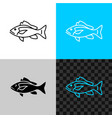snapper fish line icon common outline vector image