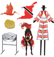 trinidad and tobago icons vector image vector image