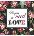 floral card with romantic phrase vector image