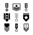 military rank icon set army insignia symbol vector image