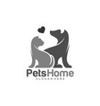 pets logo dog cat design template animals vector image