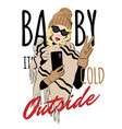 baits cold outside hand drawn vector image