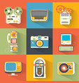 collection of vintage electronics vector image