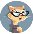 fashion kitty cartoon vector image vector image
