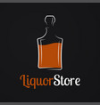 liquor store logo whiskey bottle or decanter vector image