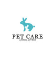 pet care logo designs creative rabbit vector image