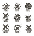 set of surfing emblems vector image