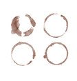 coffee stain watercolor set vector image