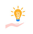 hand with lightbulb icon vector image