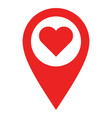 heart and location pin vector image