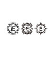rough letter e template set vector image