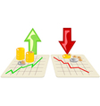 stock market with arrows vector image vector image