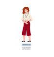 young woman suffering from abdominal pain vector image