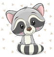 cartoon raccoon on a white background vector image
