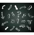 doodle infographics arrows set on blackboard vector image