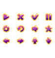 purple collection set glass buttons for ui vector image