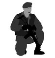 army soldier with rifle isolated on white vector image vector image