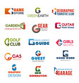 club agency and industry identity g icons vector image vector image