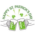 st patricks day beer toast symbol vector image vector image