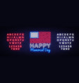 happy memorial day neon sign neon signboard vector image