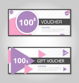 pink and purple gift voucher template layout set vector image
