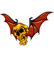 skull and bat wing design vector image