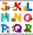 education cartoon alphabet letters for kids vector image vector image