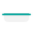 plastic food container with blue lid on white vector image vector image