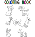 cartoon pet coloring book vector image
