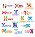 letter x icons or symbols with business name sign vector image vector image