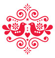 scandinavian floral folk art design cute vector image